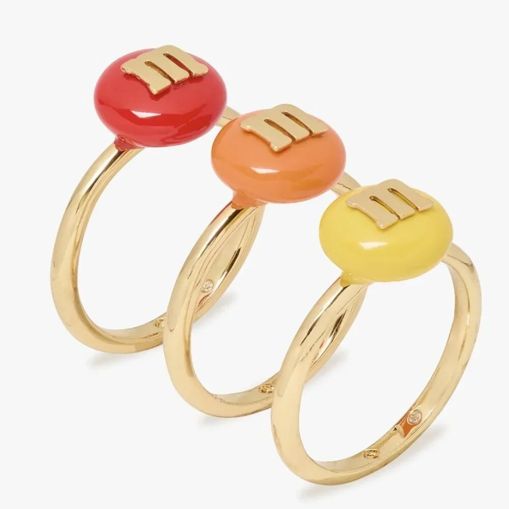 NEW size 7 Kate Spade M&M candy stacking rings set of 3 NWT